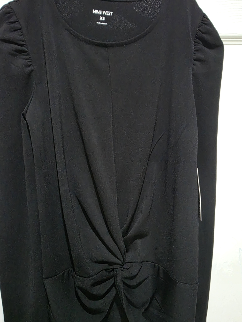 Nine West Black Twist-Front Long Sleeve